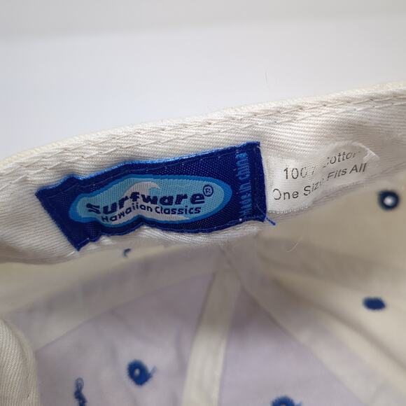 Maui Slideback Baseball Cap White One Size Adjustable Surfware Hawaiian Classics - Picture 9 of 9